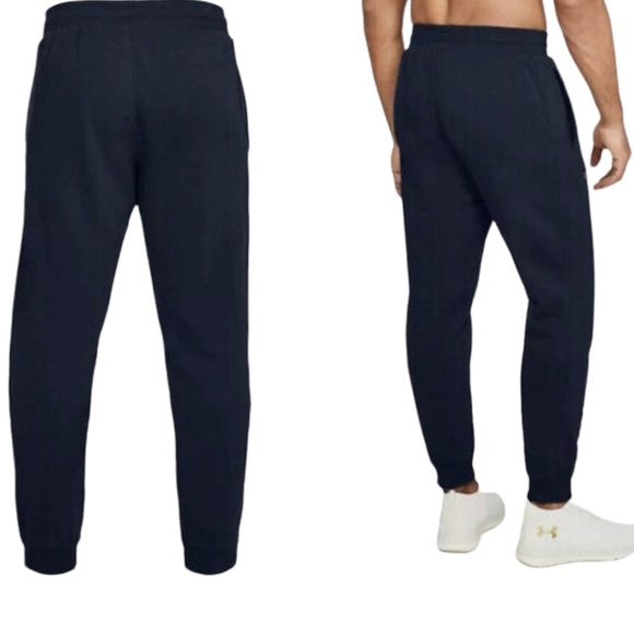 💖MEGA SALE💖Under Armour UA Rival Fleece Pants Blue Men's  1320740 408 - Picture 2 of 9